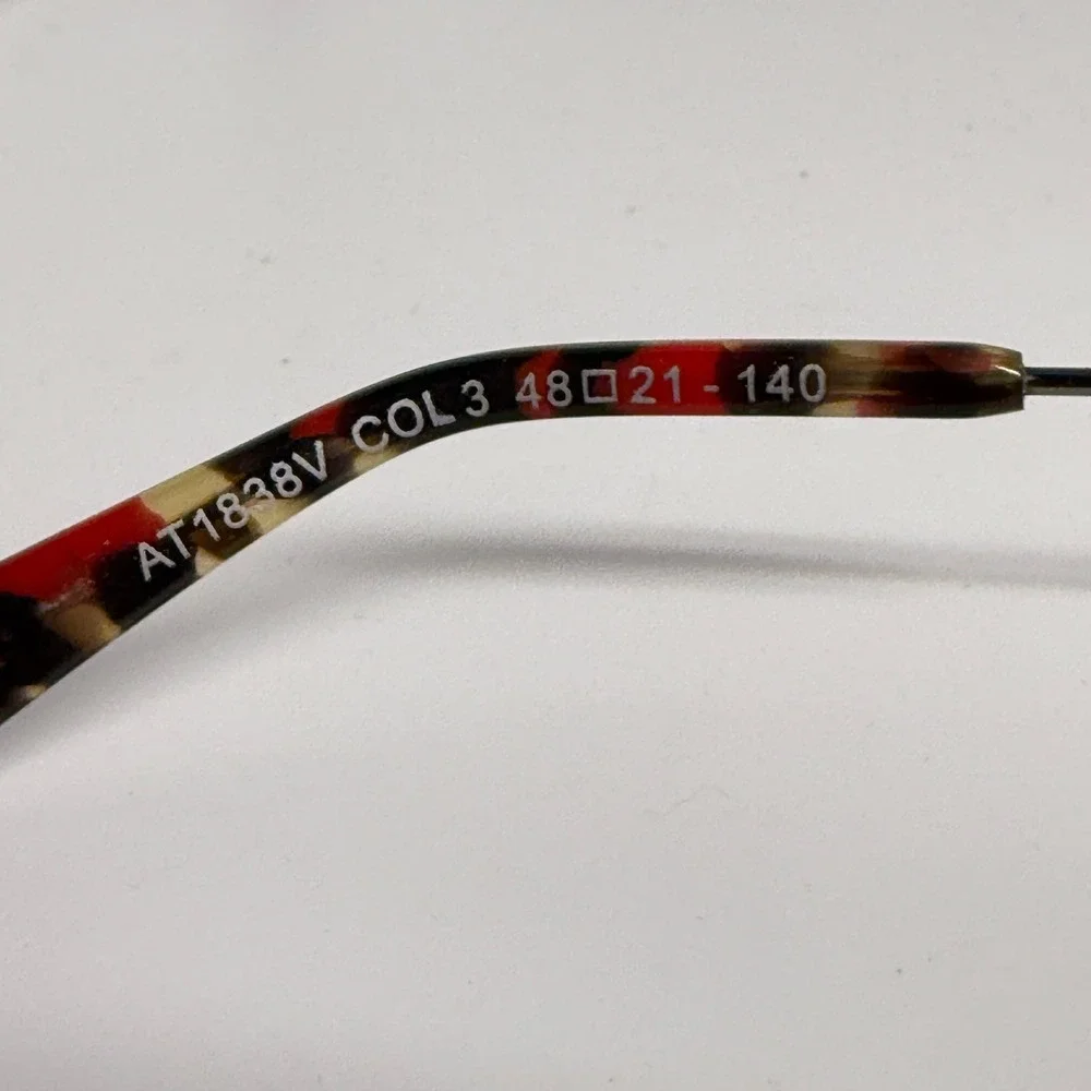 Nau AT1838V Round Eyeglasses Red Tortoise‎ Shell Full Rim Frame 48-21-140 COL 3